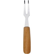 Jogo 4 Garfos 10cm Para Petisco Inox Com Cabo Madeira